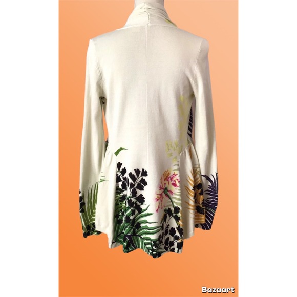 Moth Anthropologie Tropical Parrot Bird Long Sleeve Cardigan Jacket Sweater XS - Picture 5 of 16